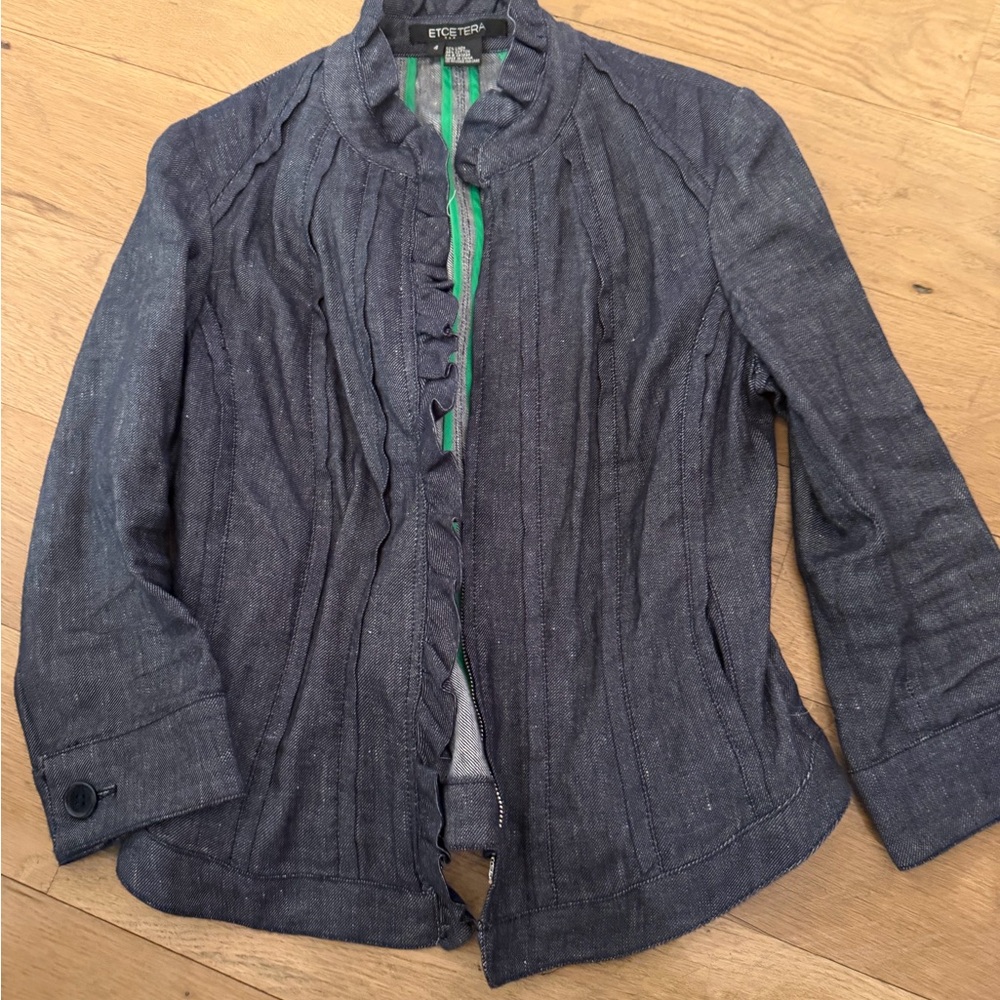 Etcetera denim  Ruffled Blazer